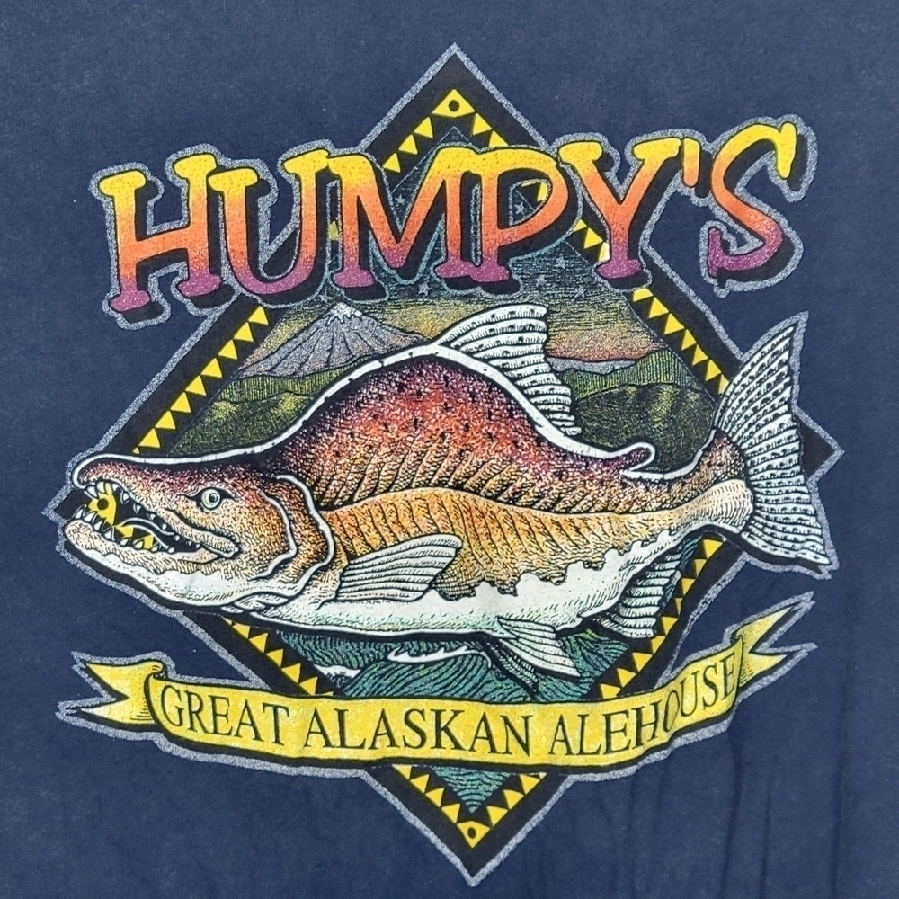 Vintage 90s Humpy's Greak Alaskan Alehouse Anchorage Alaska T-Shirt Size XL - Picture 3 of 5